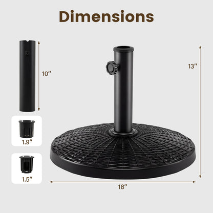 Patio Umbrella Base 22 lbs Resin Wicker Style
