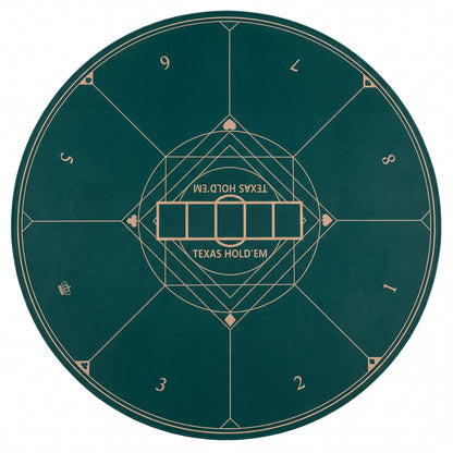 Round Poker Mat for Texas Hold'em 55 inch Portable Foldable Anti-Slip Rubber Base Table Layout