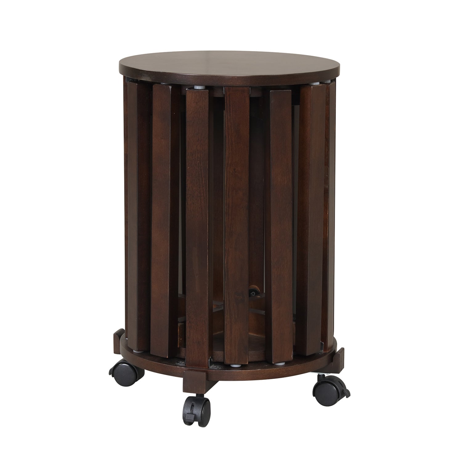 Round Portable Wood Nesting Stools with Locking Casters