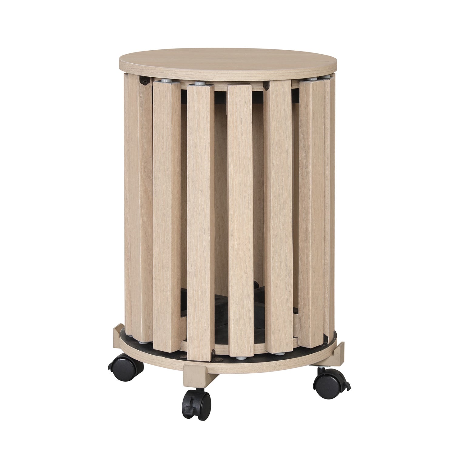 Round Portable Wood Nesting Stools with Locking Casters