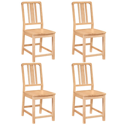 Rubber Wood Dining Chairs Set of 4 with Hollowed Backrest
