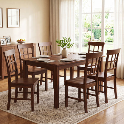 Rubber Wood Dining Chairs Set of 2 with High Backrests