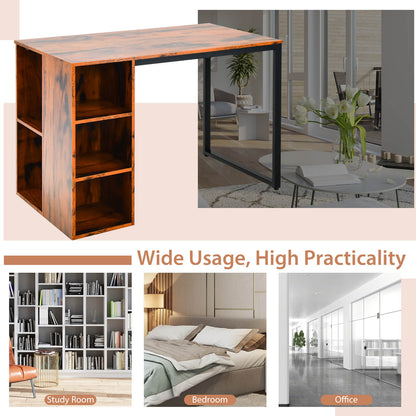 45 Inch Computer Desk with 5 Storage Compartments and Metal Frame
