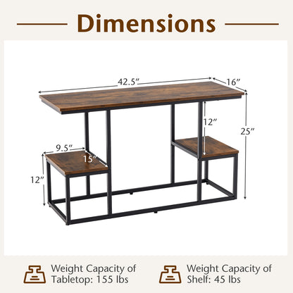 Rustic TV Console Table for 50 Inches TVs-Rustic Brown