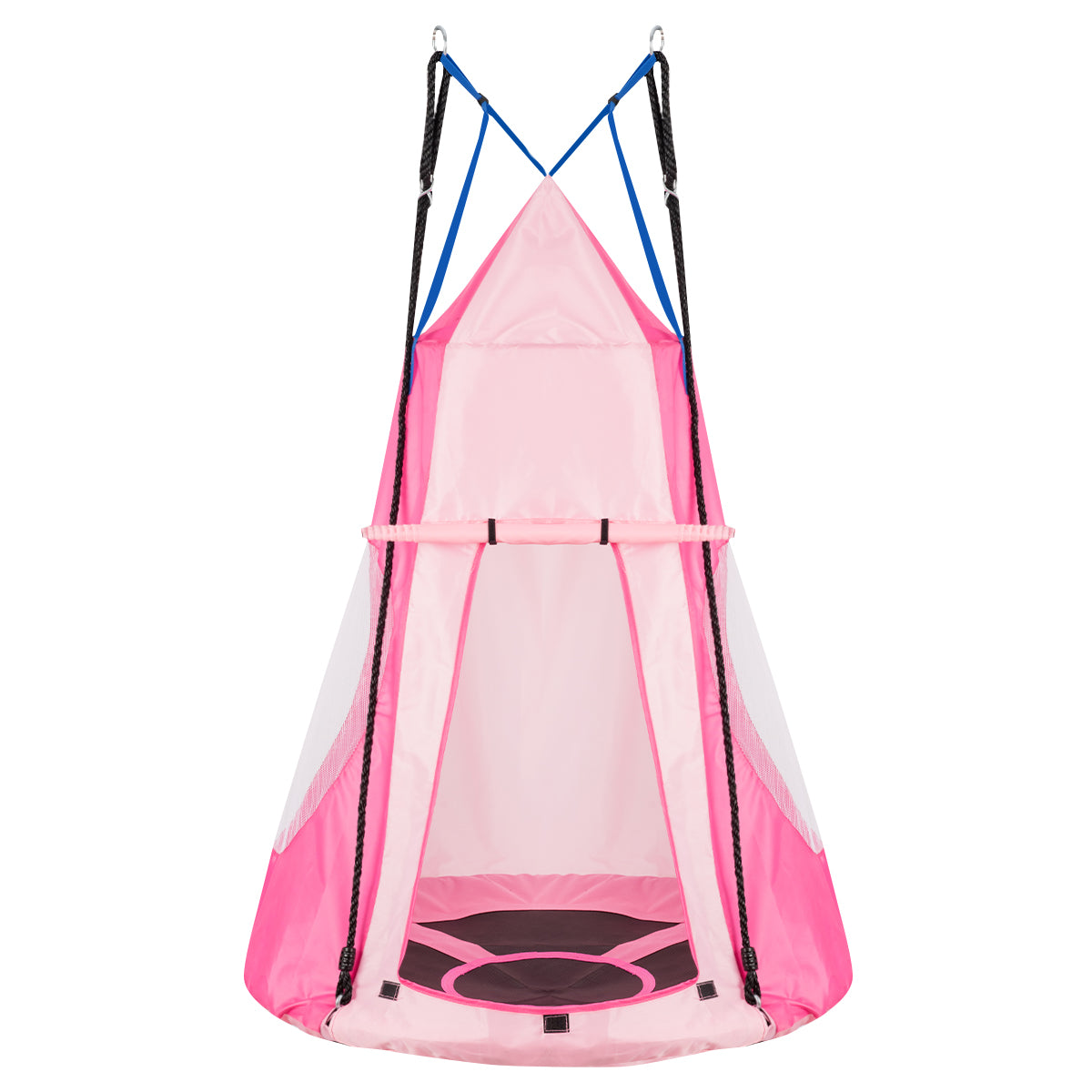 2-in-1 40 Inch Kids Hanging Chair Detachable Swing Tent Set-Orange - Pink