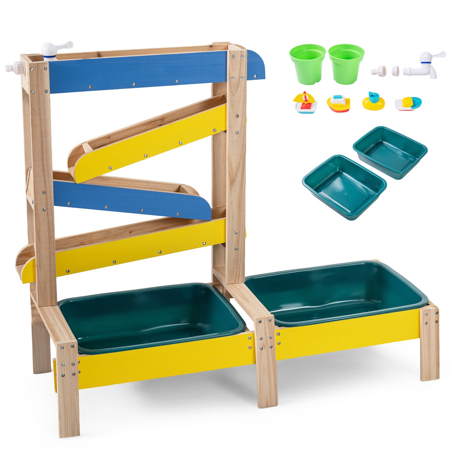 Sand and Water Table for Toddlers with 2 Basins