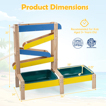 Sand and Water Table for Toddlers with 2 Basins