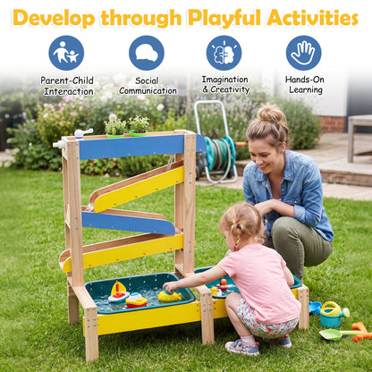 Sand and Water Table for Toddlers with 2 Basins