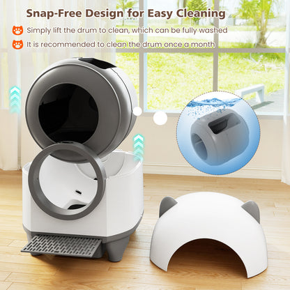 Self-Cleaning Litter Box with App Control for Multi-Cat Homes