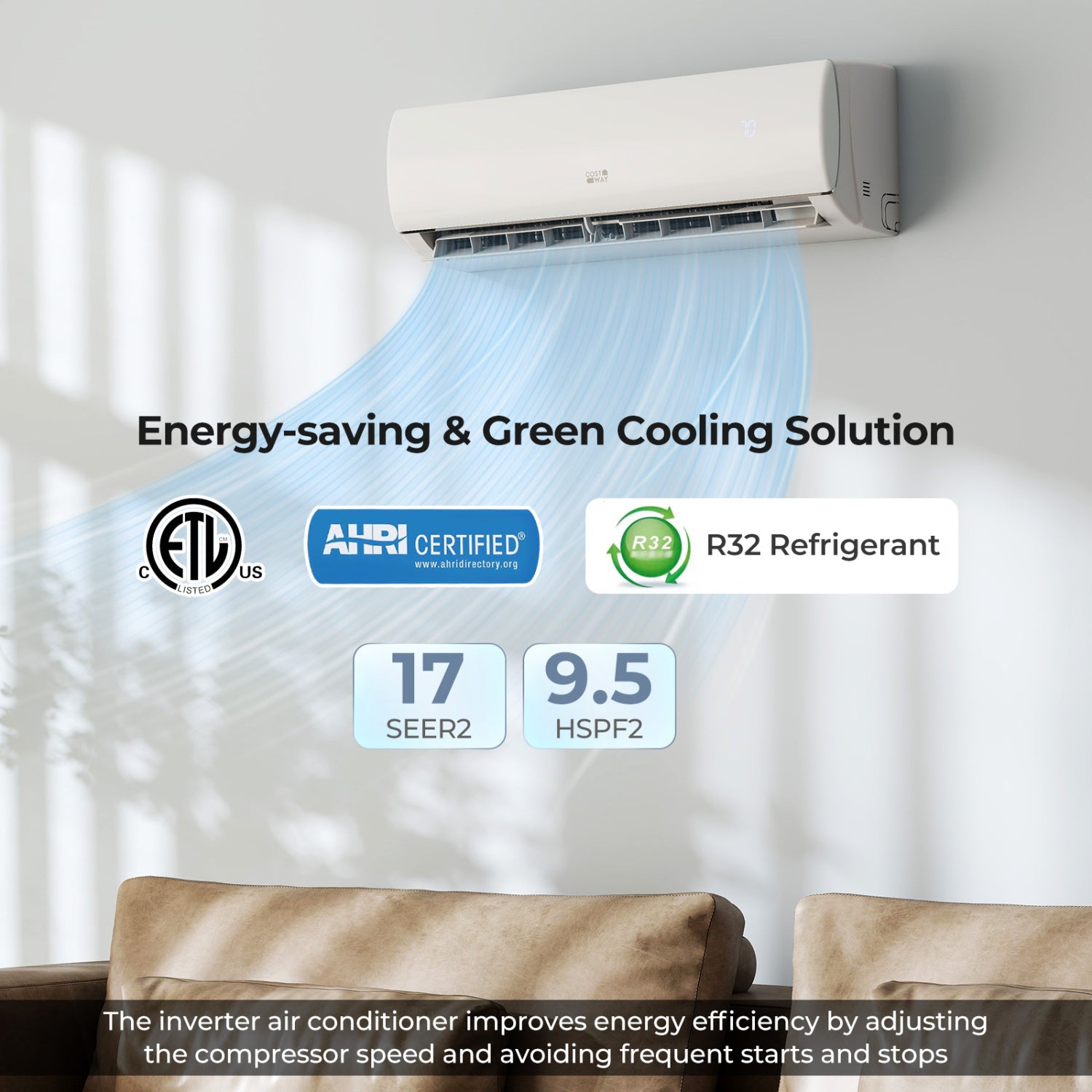 Serie EchoCool aire acondicionado split 23000 BTU 208/230V con Bomba de Calor