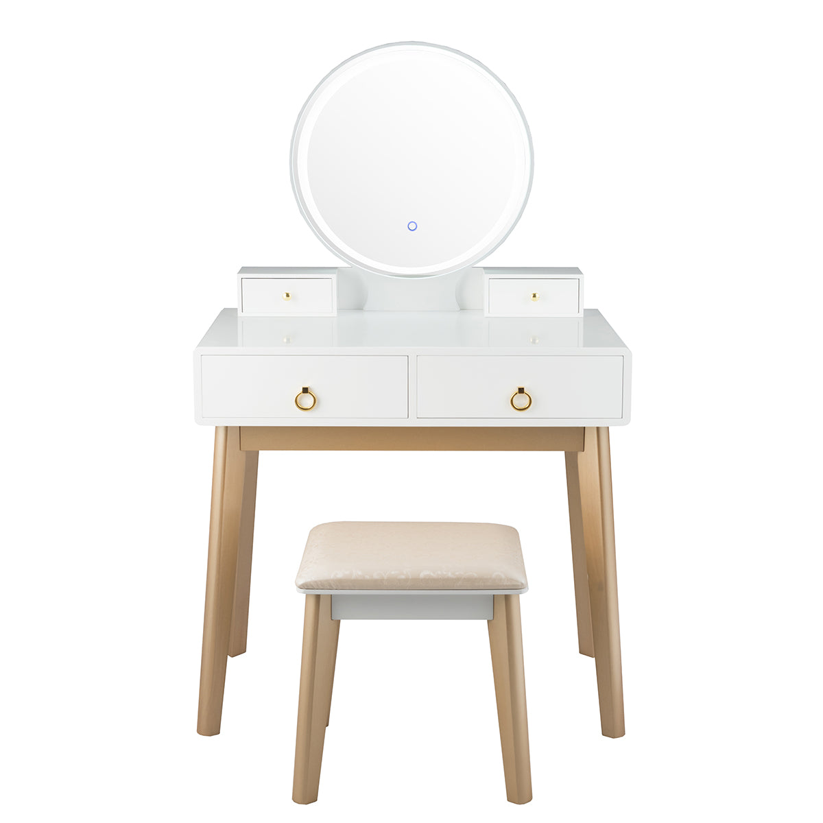 Makeup Vanity Table Set 3 Color Lighting Dressing Table-Blue - White