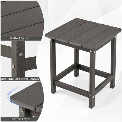 Square Adirondack Side Table 14" Weather-Resistant HDPE