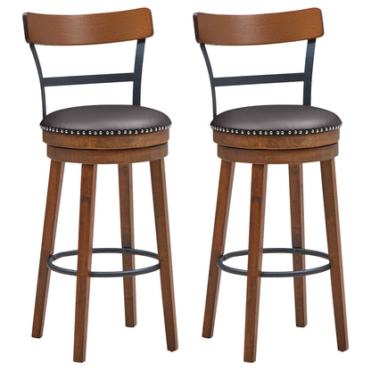 Set of 2 30.5 Inch Swivel Pub Height Bar Stool - Default