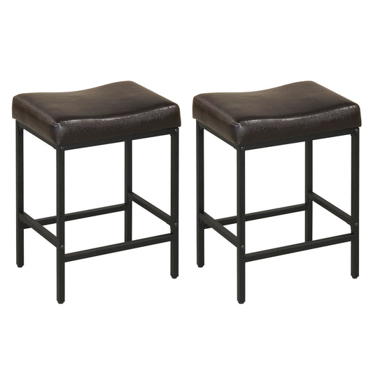 Set of 2 25 Inch Counter Height Bar Chairs for Kitchen Island