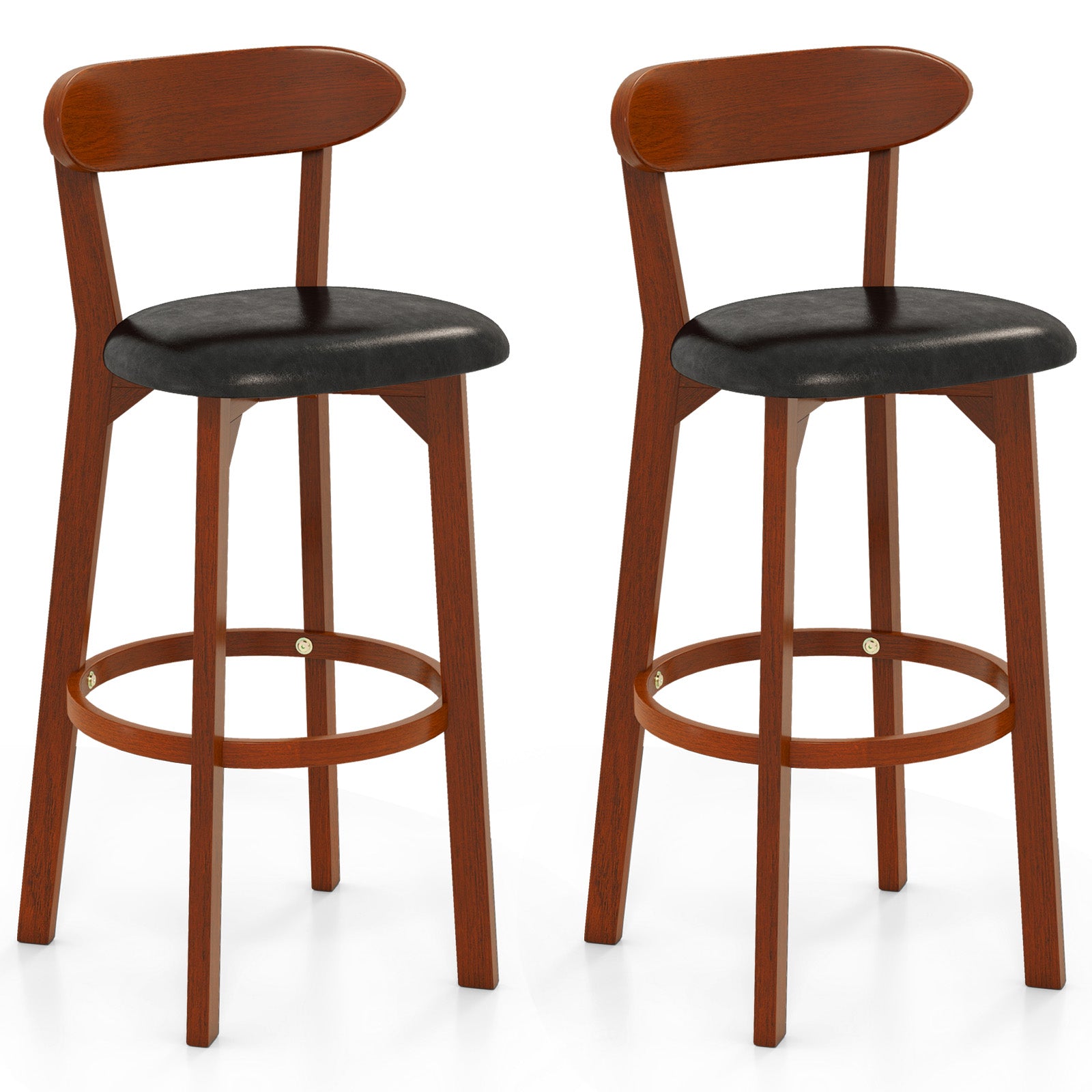 Set of 2 24 Inch Modern Armless Upholstered Cushioned Seat Island Dining Chairs for Kitchen - Default