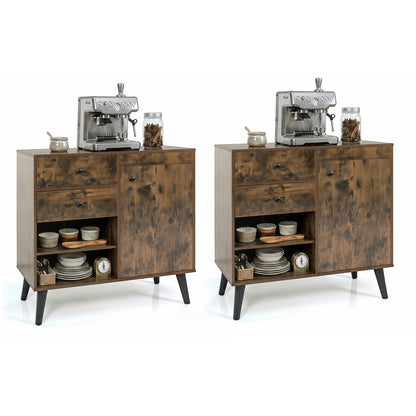 31" Buffet Cabinet Set of 2 with Drawers and Shelves