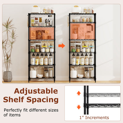 Set of 2 4-Tier Metal Storage Shelving Unit with V-Shaped Wire Rack and 1000 LBS Capacity-Black
