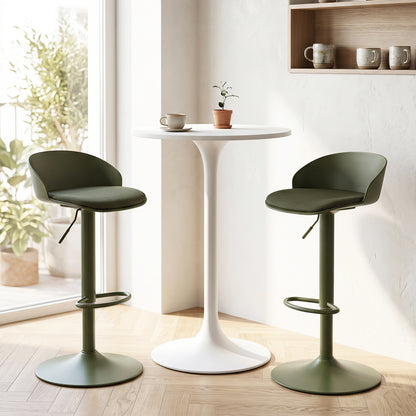 Adjustable Swivel Bar Stools Set of 2 with Back & Footrest