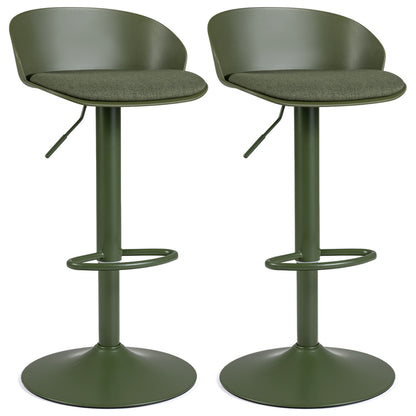 Adjustable Swivel Bar Stools Set of 2 with Back & Footrest