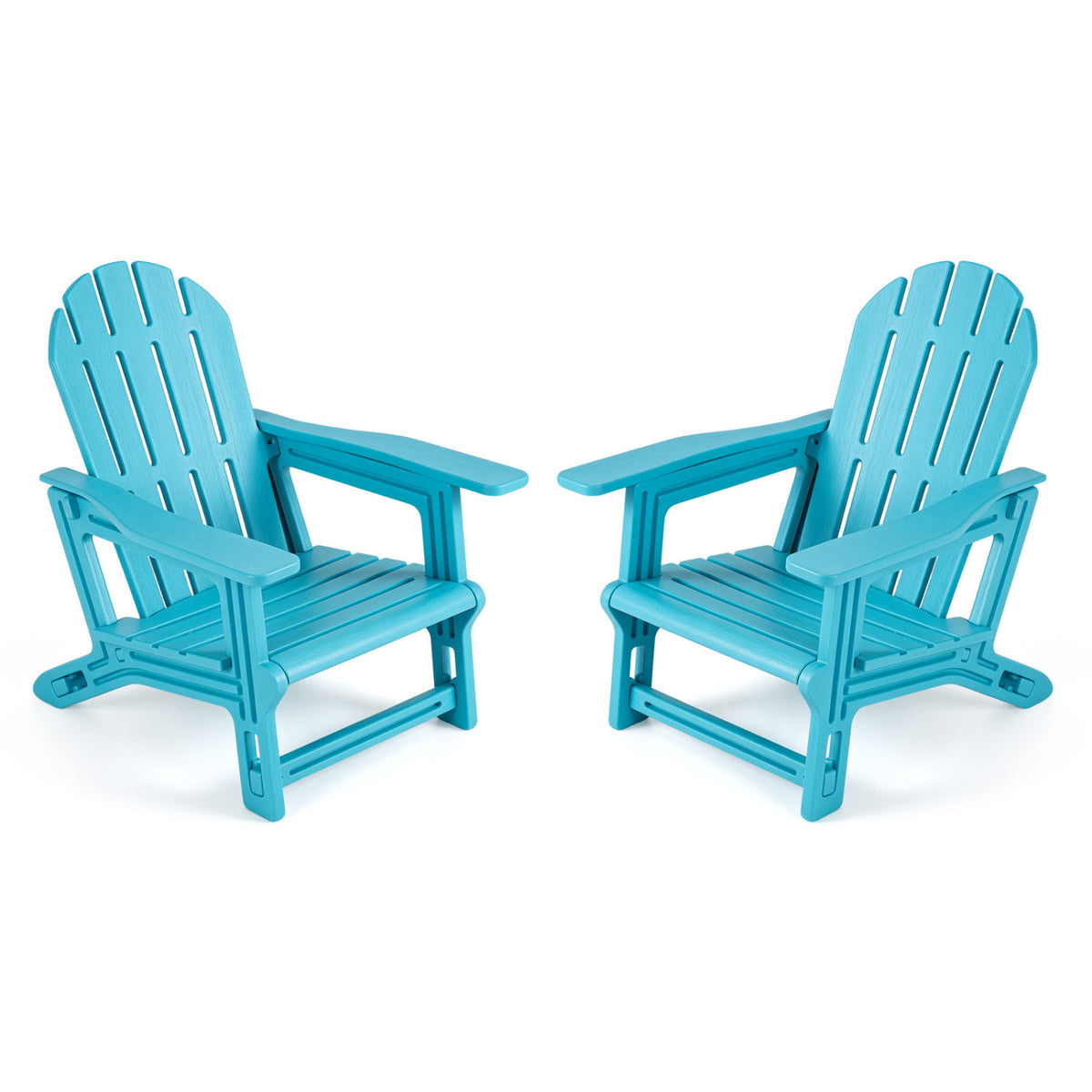 Kids Adirondack Chairs Set of 2 - All-Weather HDPE Outdoor