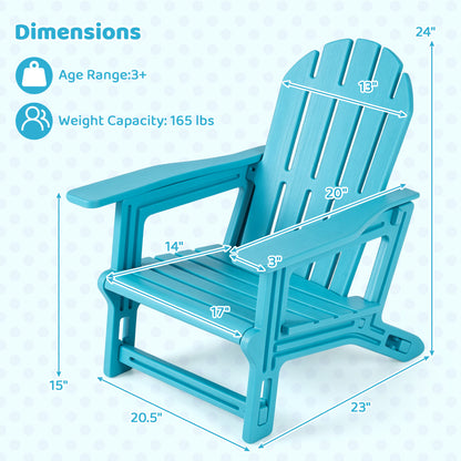 Kids Adirondack Chairs Set of 2 - All-Weather HDPE Outdoor