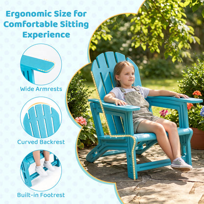 Kids Adirondack Chairs Set of 2 - All-Weather HDPE Outdoor