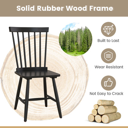Set of 2 Windsor Dining Chairs with High Spindle Back