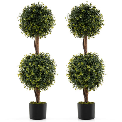 Set of 2 Artificial Double Topiary Ball Trees