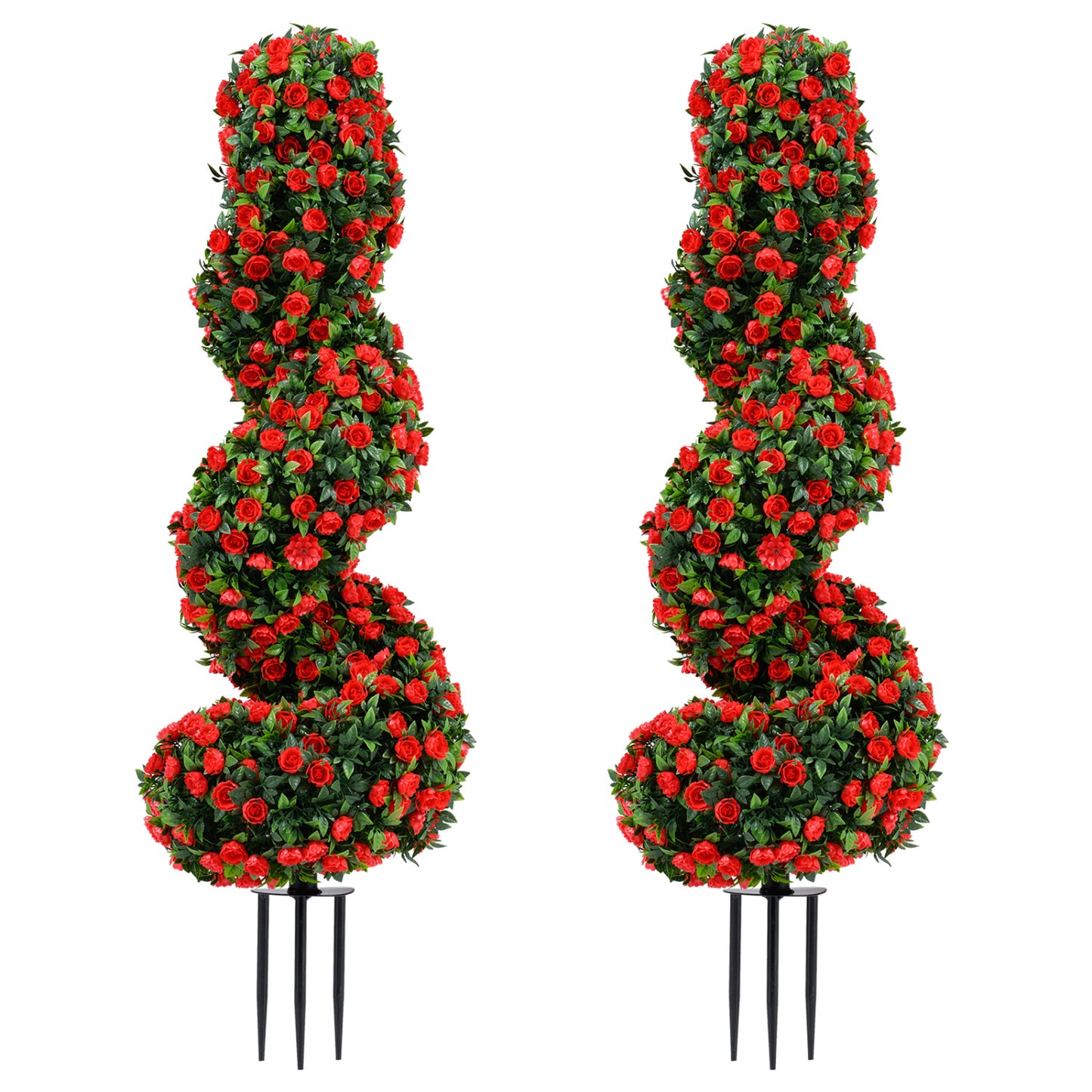 Artificial Spiral Topiary Trees 36" with Ground Spikes Set of 2