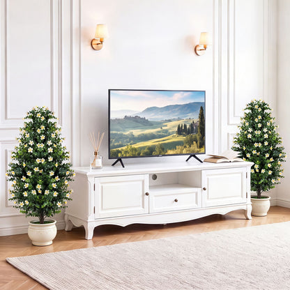 Set of 2 Artificial Topiary Trees 3 FT Fake Bushes Sun-Resistant