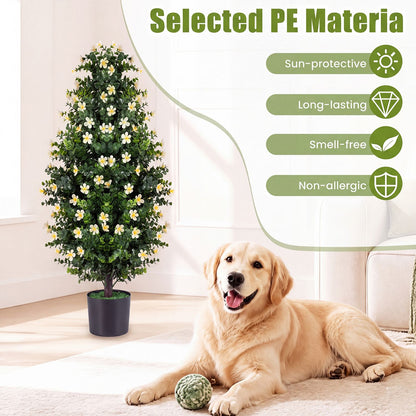Set of 2 Artificial Topiary Trees 3 FT Fake Bushes Sun-Resistant
