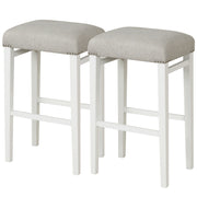 2 Pieces 24.5/29.5 Inch Backless Barstools with Padded Seat Cushions-29.5 inches
