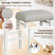 2 Pieces 24.5/29.5 Inch Backless Barstools with Padded Seat Cushions-29.5 inches