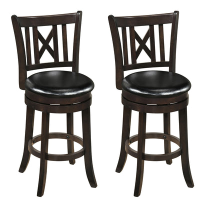 Swivel Bar Stools Set of 2 with Backrest - 30 Inch