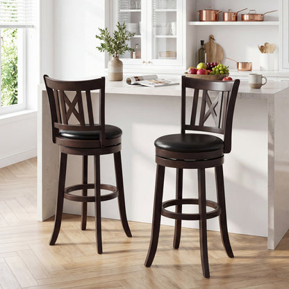 Swivel Bar Stools Set of 2 with Backrest - 30 Inch