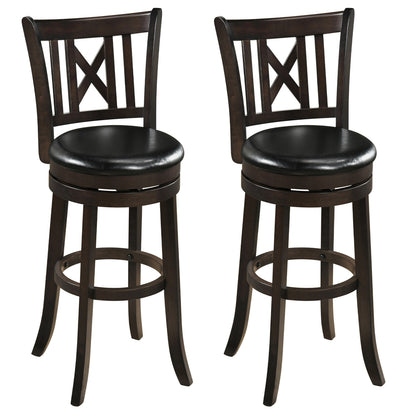 Swivel Bar Stools Set of 2 with Backrest - 30 Inch