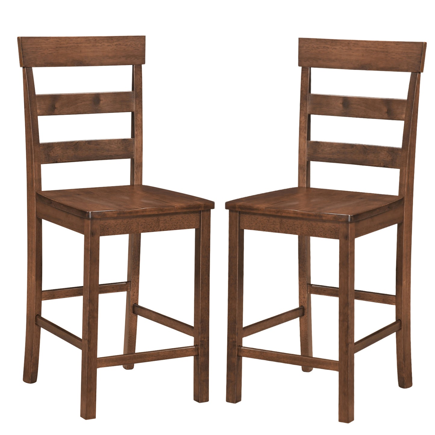 Counter Height Bar Stools Set of 2 - Rubber Wood Frame