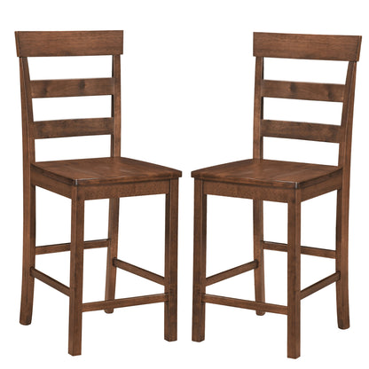Counter Height Bar Stools Set of 2 - Rubber Wood Frame