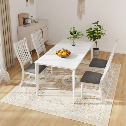 Set of 2 Dining Chairs Kitchen Side Chair with Solid Wood Legs