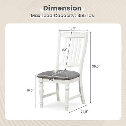 Set of 2 Dining Chairs Kitchen Side Chair with Solid Wood Legs