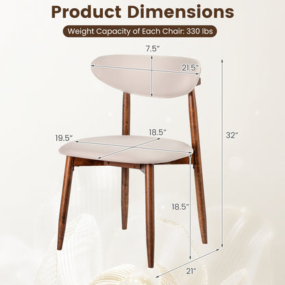 Upholstered Dining Chairs with Curved Back, Set of 2