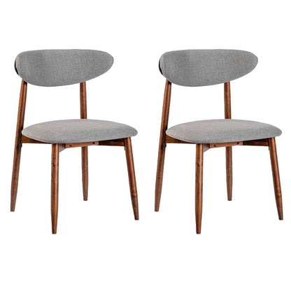 Upholstered Dining Chairs with Curved Back, Set of 2