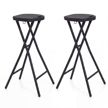 Folding Bar Stool Set of 2 - 27.5" Height with Carry Handle