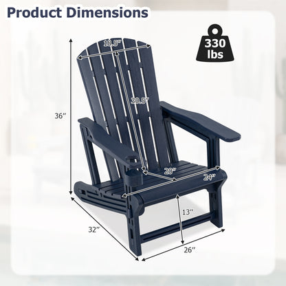 Adirondack Chairs Set of 2 HDPE with Cup Holders