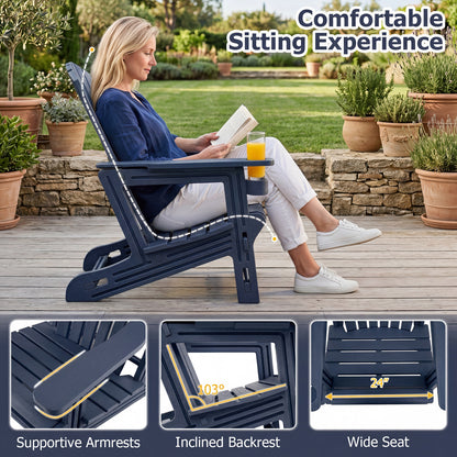Adirondack Chairs Set of 2 HDPE with Cup Holders