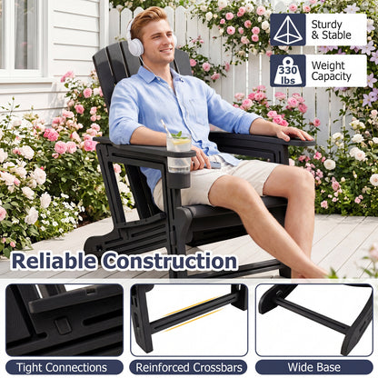 Adirondack Chairs Set of 2 HDPE with Cup Holders