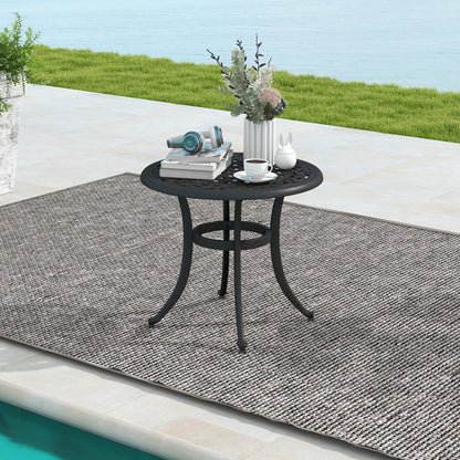 Aluminum Patio Side Tables Set of 2 with Adjustable Feet