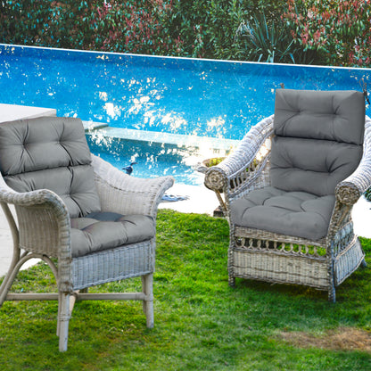 High Back Chair Cushion Set with Adjustable Height (2-Pack)