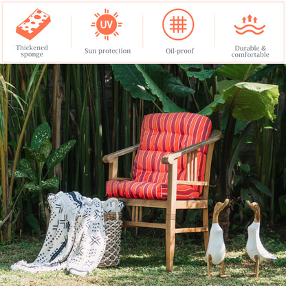 High Back Chair Cushion Set with Adjustable Height (2-Pack)