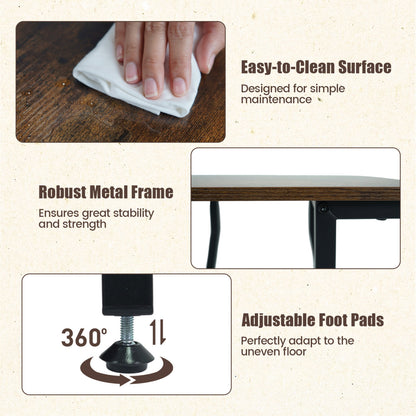 Industrial Side Table with Charging Station & 3-Tier Shelves